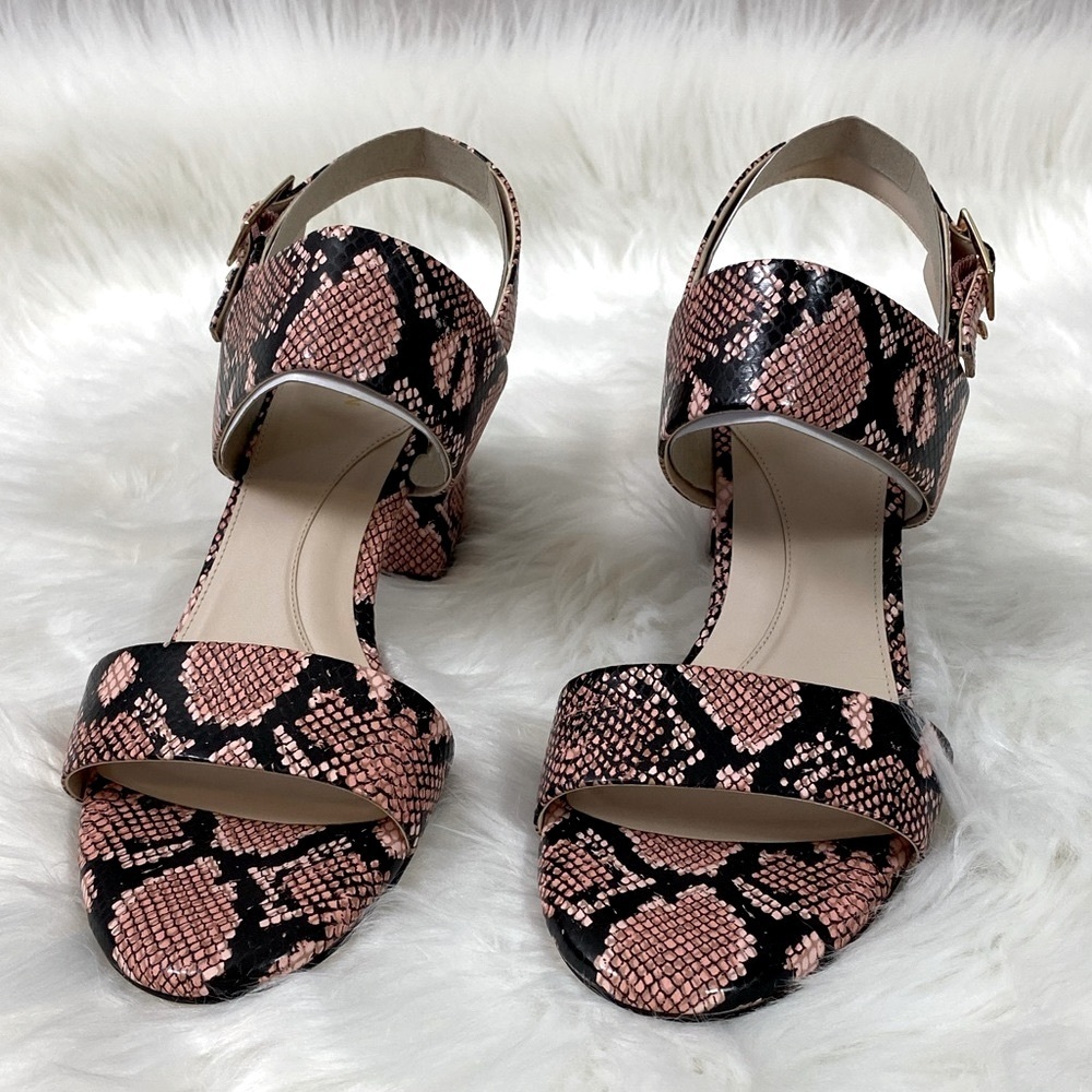 Cole Haan Avani Snake Print Chunky Block Heels Pink Women's 9.5 // 9 1/2 NWB - Picture 3 of 9